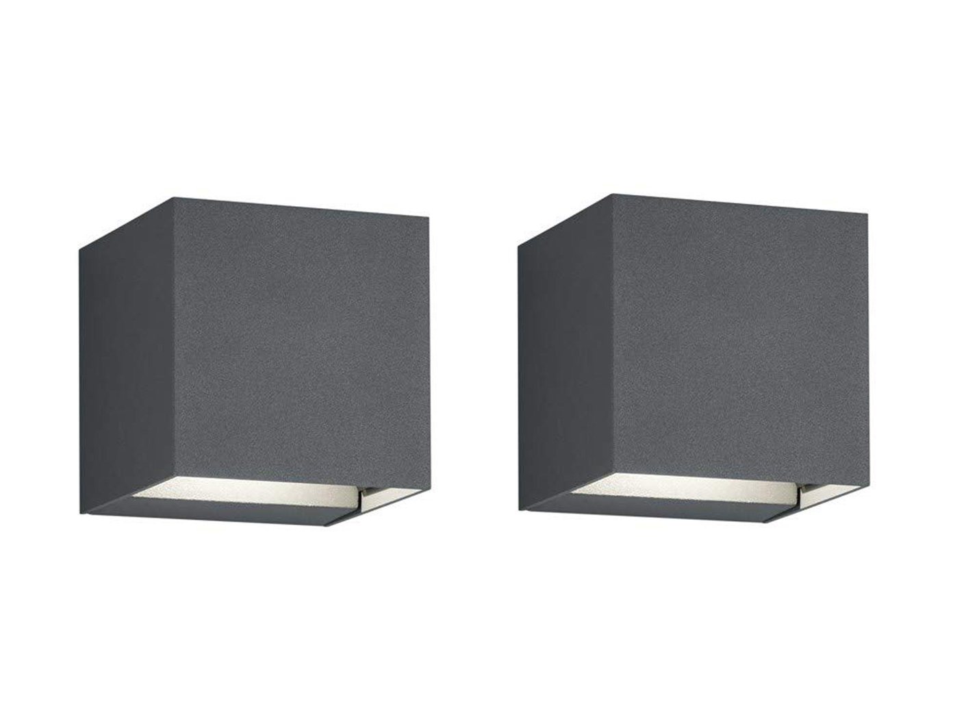 TRIO Leuchten LED Außen-Wandleuchte, Abstrahlwinkel einstellbar, LED fest integriert, Warmweiß, 2er-Set kleine Fassadenlampen Hauswand, Außenlicht Anthrazit IP 54 TRIO Leuchten LED Außen-Wandleuchte, Abstrahlwinkel einstellbar, LED fest integriert, Warmweiß, 2er-Set kleine Fassadenlampen Hauswand, Außenlicht Anthrazit IP 54 von TRIO Leuchten