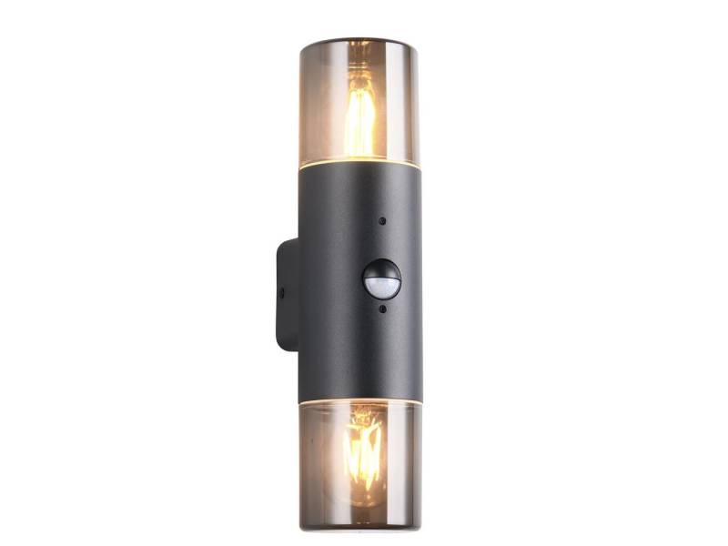 TRIO Leuchten LED Außen-Wandleuchte, Bewegungsmelder, LED wechselbar, Warmweiß, Fassadenbeleuchtung Hauswand, Carport, Terrassenleuchten Höhe 33cm von TRIO Leuchten