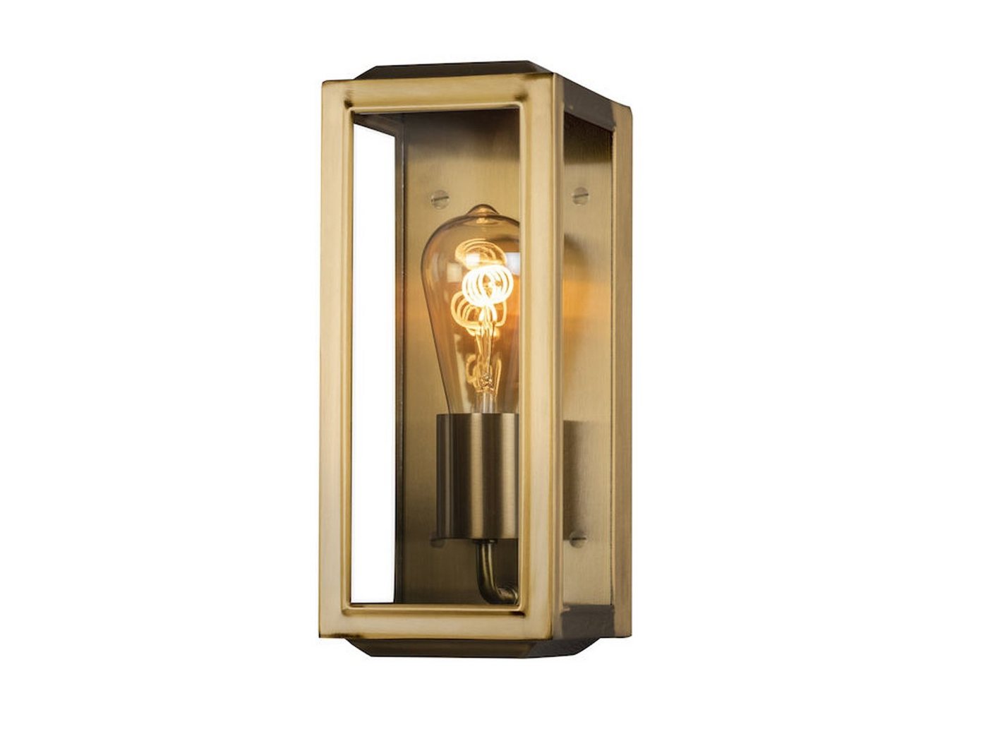 meineWunschleuchte LED Außen-Wandleuchte, Dimmfunktion, LED wechselbar, warmweiß, Schmale Wand-laterne Landhausstil, Fassadenlampe Außenlicht, Gold-en von meineWunschleuchte