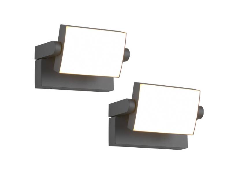 TRIO Leuchten LED Außen-Wandleuchte, LED fest integriert, Warmweiß, 2er SET Carport Terrassenleuchte Fassaden-Beleuchtung Anthrazit B 20cm TRIO Leuchten LED Außen-Wandleuchte, LED fest integriert, Warmweiß, 2er SET Carport Terrassenleuchte Fassaden-Beleuchtung Anthrazit B 20cm von TRIO Leuchten