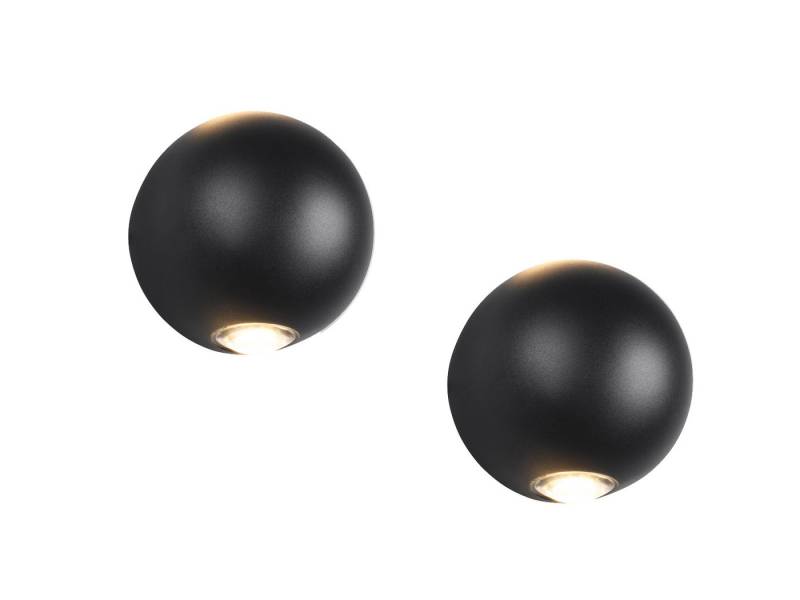 TRIO Leuchten LED Außen-Wandleuchte, LED fest integriert, Warmweiß, 2er SET kleine Außenleuchten Wand, Up Down Fassadenbeleuchtung Ø 10cm von TRIO Leuchten