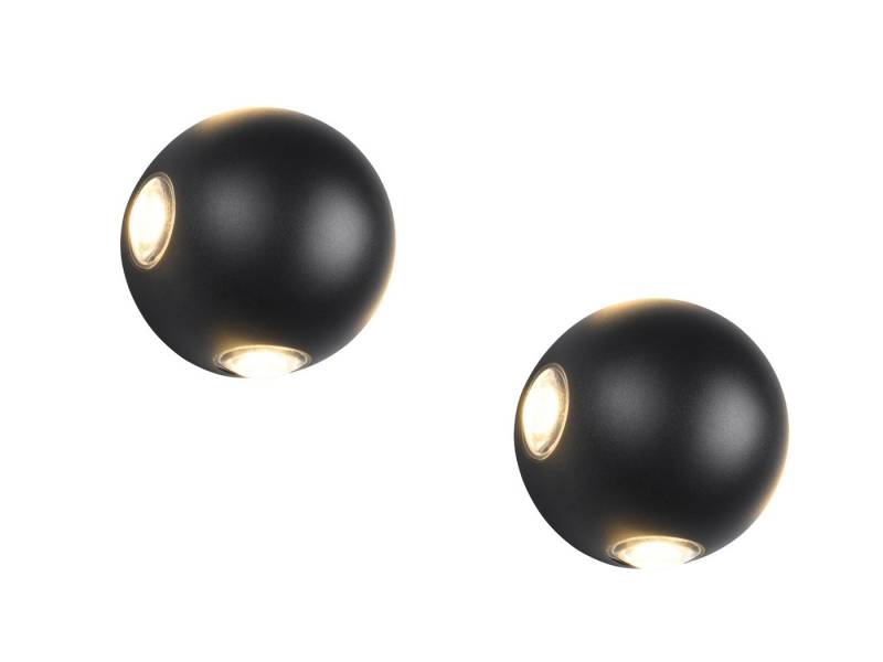 TRIO Leuchten LED Außen-Wandleuchte, LED fest integriert, Warmweiß, 2er SET kleine Außenleuchten Wand, Up Down Fassadenbeleuchtung Ø 10cm von TRIO Leuchten