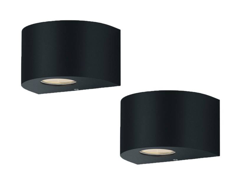 Reality Leuchten LED Außen-Wandleuchte, LED fest integriert, Warmweiß, 2er Set Fassadenbeleuchtung Hauswand, Terrassenleuchten Schwarz IP 44 von Reality Leuchten