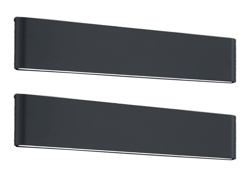TRIO Leuchten LED Außen-Wandleuchte, LED fest integriert, Warmweiß, 2er-Set große Up Down Fassadenlampe Terrassenleuchten Anthrazit 46,5cm von TRIO Leuchten