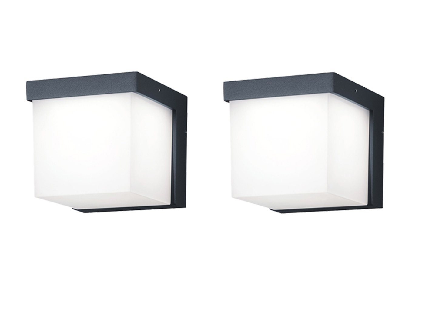 TRIO Leuchten LED Außen-Wandleuchte, LED fest integriert, Warmweiß, 2er-Set kleine Fassadenbeleuchtung für Hauswand, Anthrazit 12 x 11cm TRIO Leuchten LED Außen-Wandleuchte, LED fest integriert, Warmweiß, 2er-Set kleine Fassadenbeleuchtung für Hauswand, Anthrazit 12 x 11cm von TRIO Leuchten