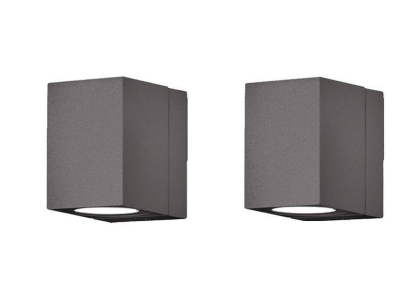 TRIO Leuchten LED Außen-Wandleuchte, LED fest integriert, Warmweiß, 2er-Set schwenkbare Fassadenbeleuchtung für Hauswand, Anthrazit IP 54 von TRIO Leuchten
