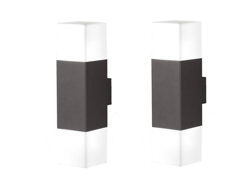 TRIO Leuchten LED Außen-Wandleuchte, LED wechselbar, Warmweiß, 2er-Set Fassadenlampe Up Down, Anthrazit 33cm, Haus-wand beleuchten von TRIO Leuchten