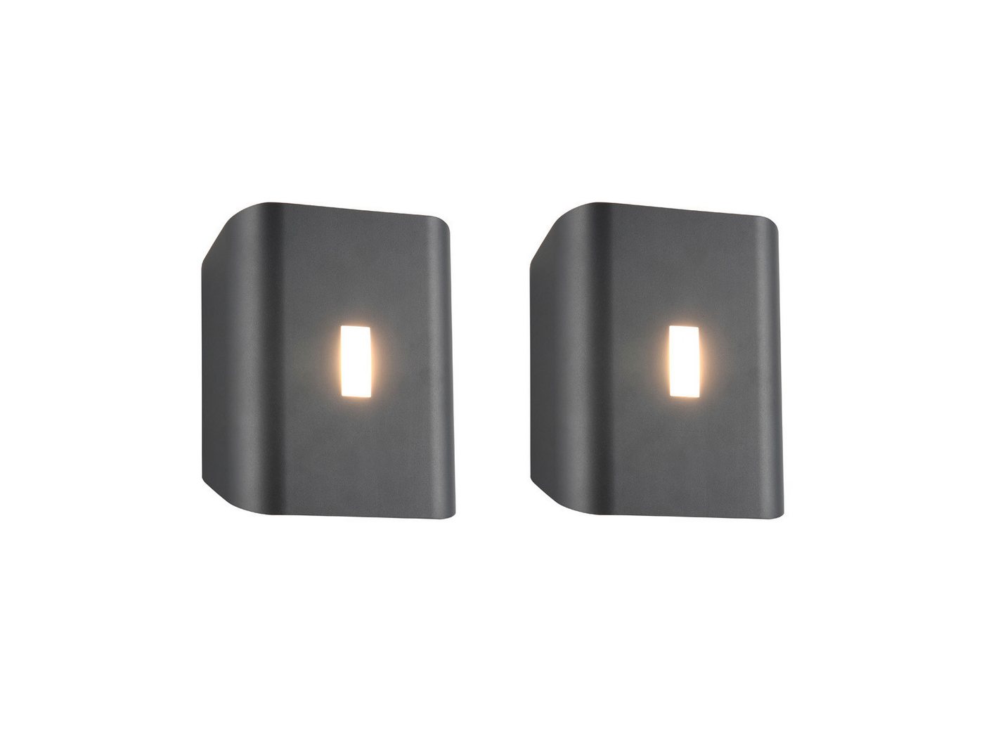 TRIO Leuchten LED Außen-Wandleuchte, Lichtfarbe einstellbar, LED fest integriert, warmweiß, neutralweiß, 2er Set Fassadenbeleuchtung Hausbeleuchtung Hauswand Anthrazit, H 20cm von TRIO Leuchten