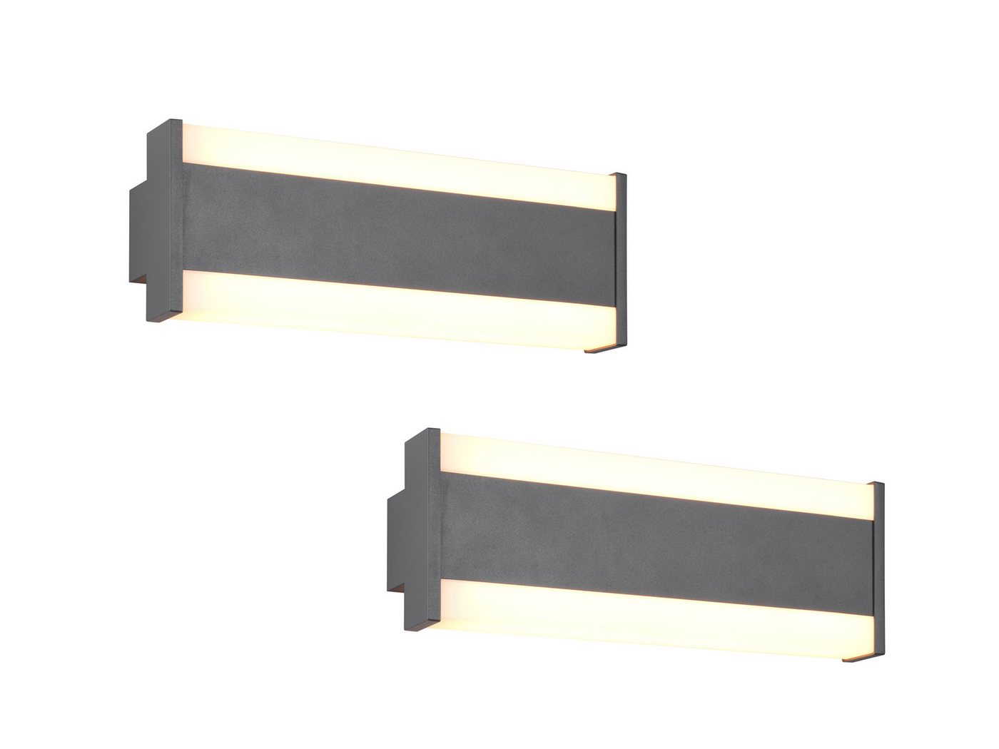 TRIO Leuchten LED Außen-Wandleuchte, Lichttemperatur einstellbar, LED fest integriert, Warmweiß, Neutralweiß, 2er SET up down Fassadenbeleuchtung Haus-wand Hausbeleuchtung B: 30cm von TRIO Leuchten