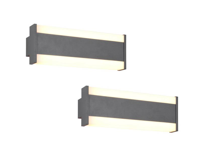 TRIO Leuchten LED Außen-Wandleuchte, Lichttemperatur einstellbar, LED fest integriert, Warmweiß, Neutralweiß, 2er SET up down Fassadenbeleuchtung Haus-wand Hausbeleuchtung B: 30cm von TRIO Leuchten