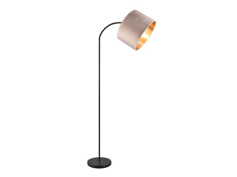 TRIO Leuchten LED Bogenlampe, Dimmfunktion, LED wechselbar, Warmweiß, gebogen-e Designklassiker Bogen-stehlampe für Ecke Samt Beige H: 156cm von TRIO Leuchten