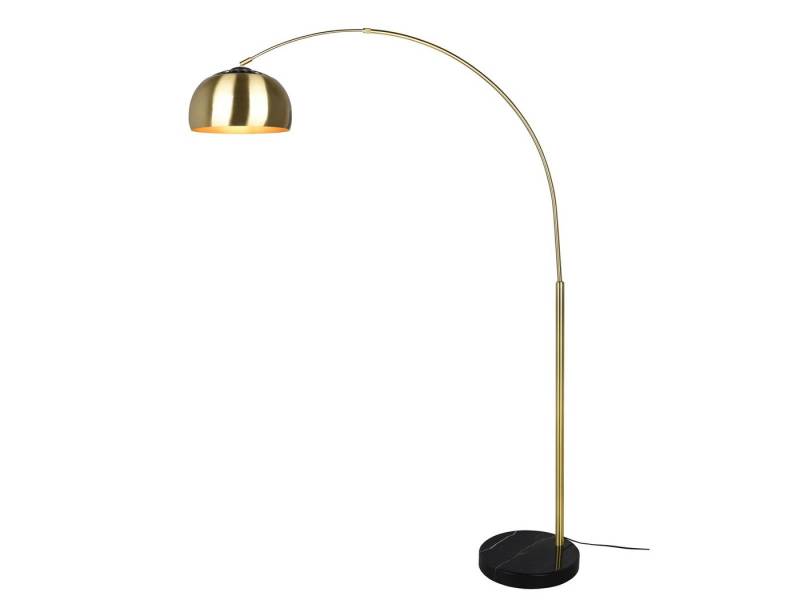 TRIO Leuchten LED Bogenlampe, Dimmfunktion, LED wechselbar, Warmweiß, große Ausladung, XXL Bogen-stehlampe gold-en ge-bogen, Höhe 200cm von TRIO Leuchten