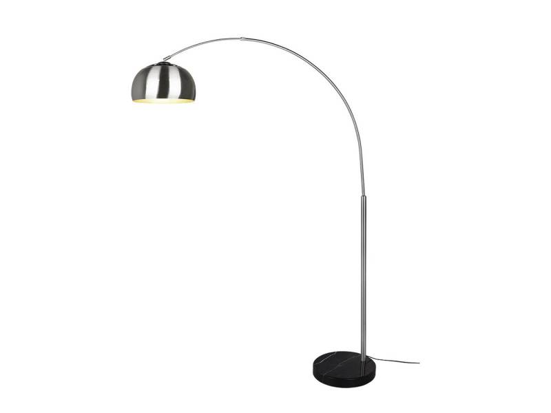 TRIO Leuchten LED Bogenlampe, Dimmfunktion, LED wechselbar, Warmweiß, große Ausladung, XXL Bogen-stehlampe silber gebogen dimmbar Höhe 200cm von TRIO Leuchten