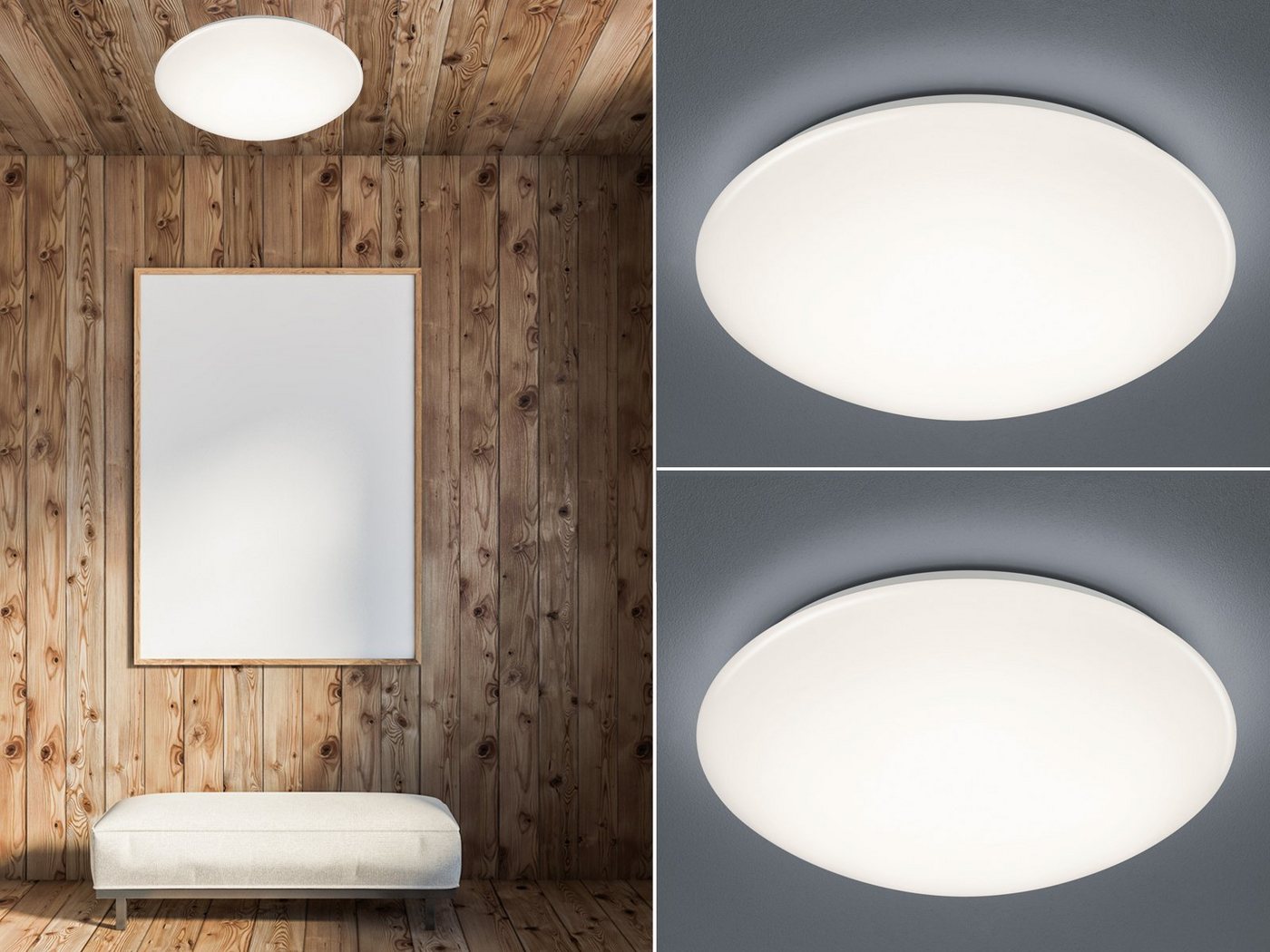 TRIO Leuchten LED Deckenleuchte, LED fest integriert, Warmweiß, Badezimmer-lampe flach, Bad-lampen Decke Gäste WC & Treppenhaus, Ø37cm TRIO Leuchten LED Deckenleuchte, LED fest integriert, Warmweiß, Badezimmer-lampe flach, Bad-lampen Decke Gäste WC & Treppenhaus, Ø37cm von TRIO Leuchten