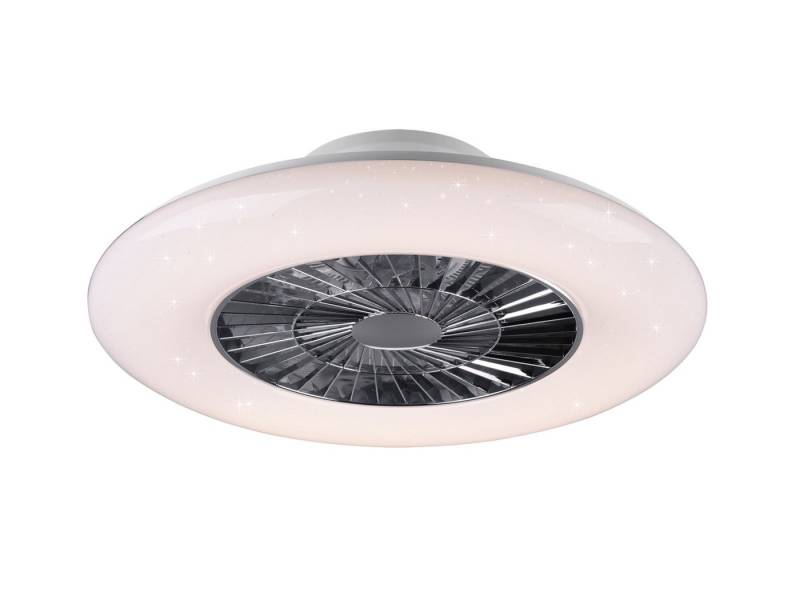 Reality Leuchten LED Deckenleuchte, Dimmfunktion, Nachtlichtfunktion, LED fest integriert, Lichtfarbe einstellbar, Decken-ventilator-en mit Licht, Deckenlüfter Sternenhimmel groß, Ø59cm von Reality Leuchten