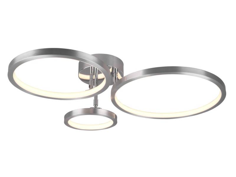 meineWunschleuchte LED Deckenleuchte, Dimmer, LED fest integriert, Warmweiß, Ringe schwenkbar, coole Designer Lampen Jugendzimmer, B. 71cm, Silber von meineWunschleuchte