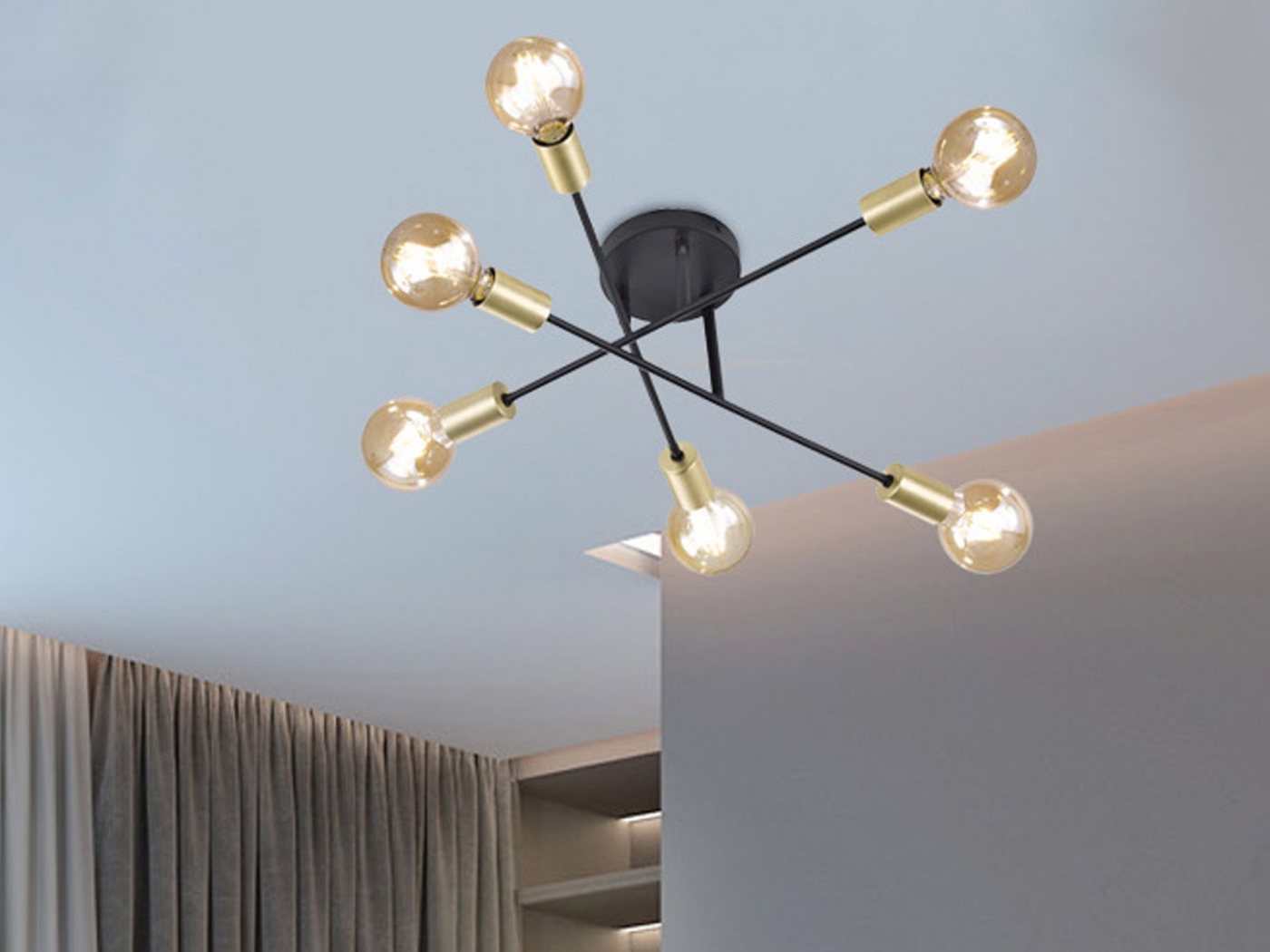 meineWunschleuchte LED Deckenleuchte, LED wechselbar, Warmweiß, Große minimalistisch-e Designer Treppenhaus Lampe schwenkbar, Ø 56cm von meineWunschleuchte