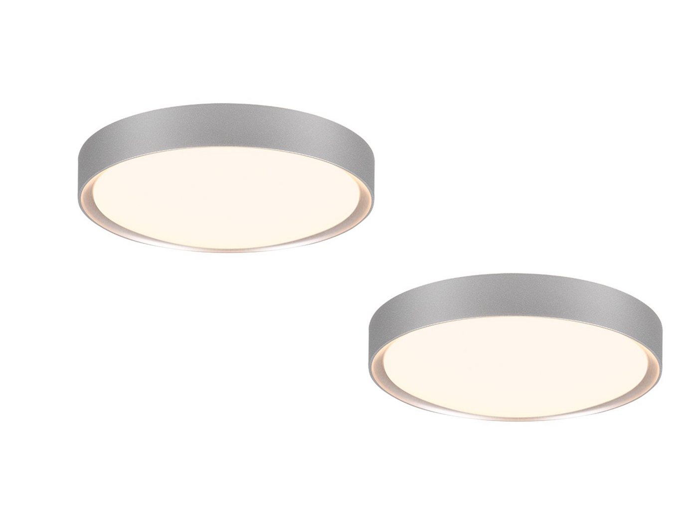 TRIO Leuchten LED Deckenleuchte, LED fest integriert, Warmweiß, 2er Set Badezimmer-Lampen Decke Bad-lampe für Gäste WC Grau IP44 Ø33cm TRIO Leuchten LED Deckenleuchte, LED fest integriert, Warmweiß, 2er Set Badezimmer-Lampen Decke Bad-lampe für Gäste WC Grau IP44 Ø33cm von TRIO Leuchten