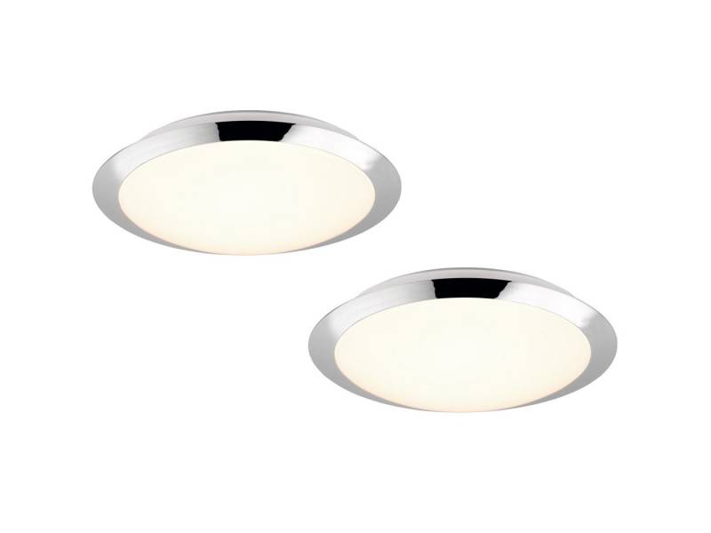 TRIO Leuchten LED Deckenleuchte, LED fest integriert, Warmweiß, 2er Set Badezimmerlampen Decke, Badlampen Gäste WC & Treppenhaus Ø29cm von TRIO Leuchten