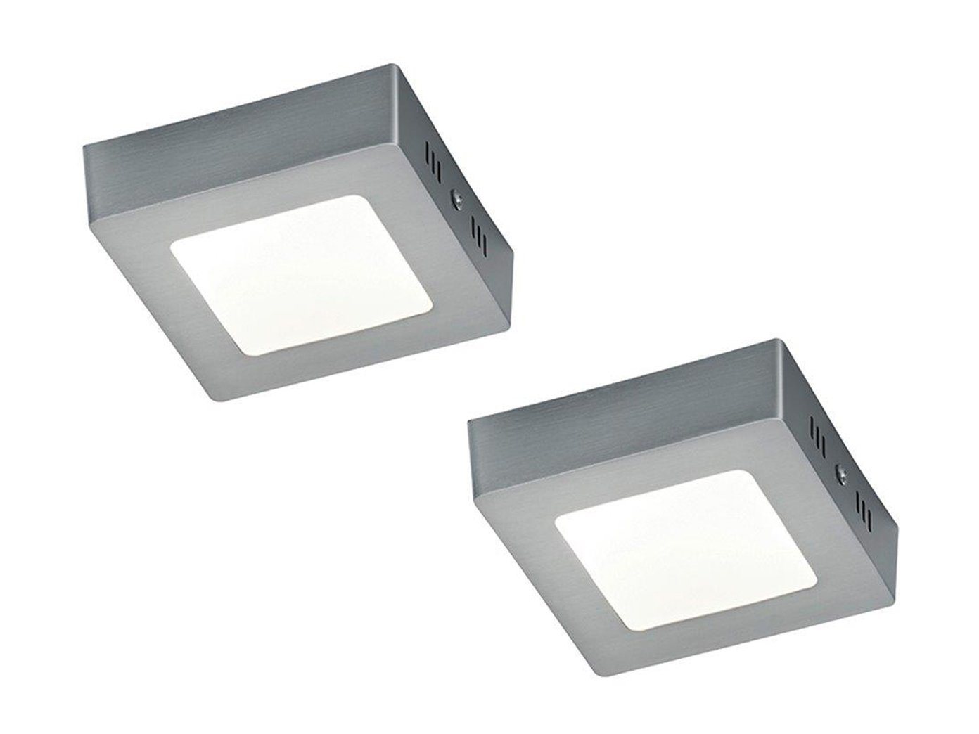 TRIO Leuchten LED Deckenleuchte, LED fest integriert, Warmweiß, 2er Set klein-e flach-e Lampen für Treppenhaus & Vorrat 12 x 12cm von TRIO Leuchten