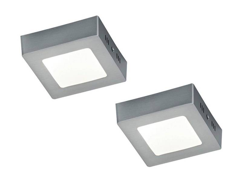 TRIO Leuchten LED Deckenleuchte, LED fest integriert, Warmweiß, 2er Set klein-e flach-e Lampen für Treppenhaus & Vorrat 12 x 12cm von TRIO Leuchten
