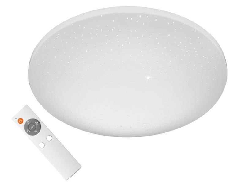 meineWunschleuchte LED Deckenleuchte, Dimmfunktion Nachtlichtfunktion, LED fest integriert, Warmweiß, Neutralweiß, Flache Sternenhimmel Lampe mit Fernbedienung Feuchtraumgeeignet Ø 40cm von meineWunschleuchte