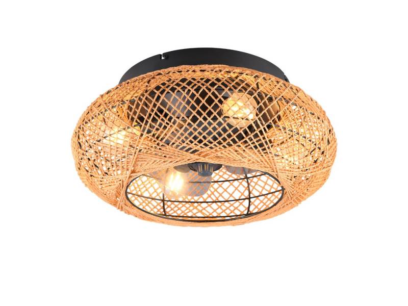 Reality Leuchten LED Deckenleuchte, Ventilatorfunktion, LED wechselbar, Warmweiß, ausgefallene Korb-Lampe mit Papier Lampenschirm Boho Style Ø 50cm Reality Leuchten LED Deckenleuchte, Ventilatorfunktion, LED wechselbar, Warmweiß, ausgefallene Korb-Lampe mit Papier Lampenschirm Boho Style Ø 50cm von Reality Leuchten