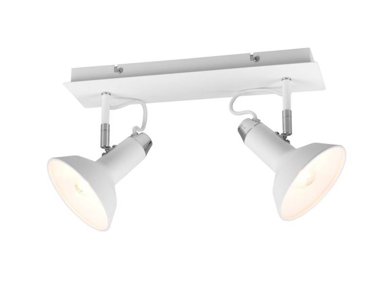 TRIO Leuchten LED Deckenstrahler, Dimmfunktion, LED wechselbar, Leuchtmittel über Lichtschalter in 3 Stufen dimmbar, Warmweiß, innen, Industrial Deckenleuchte für Treppenhaus mit 2 Spots Weiß von TRIO Leuchten