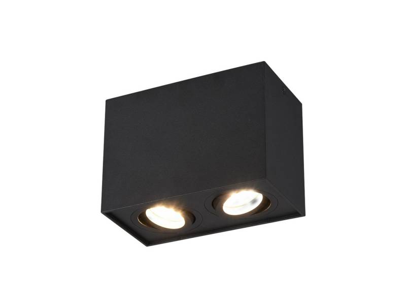 TRIO Leuchten LED Deckenstrahler, Dimmfunktion, LED wechselbar, Warmweiß, Aufbau-Spot Aufputz Strahler innen 2-flammig Lichtspots Schwarz H:12cm von TRIO Leuchten