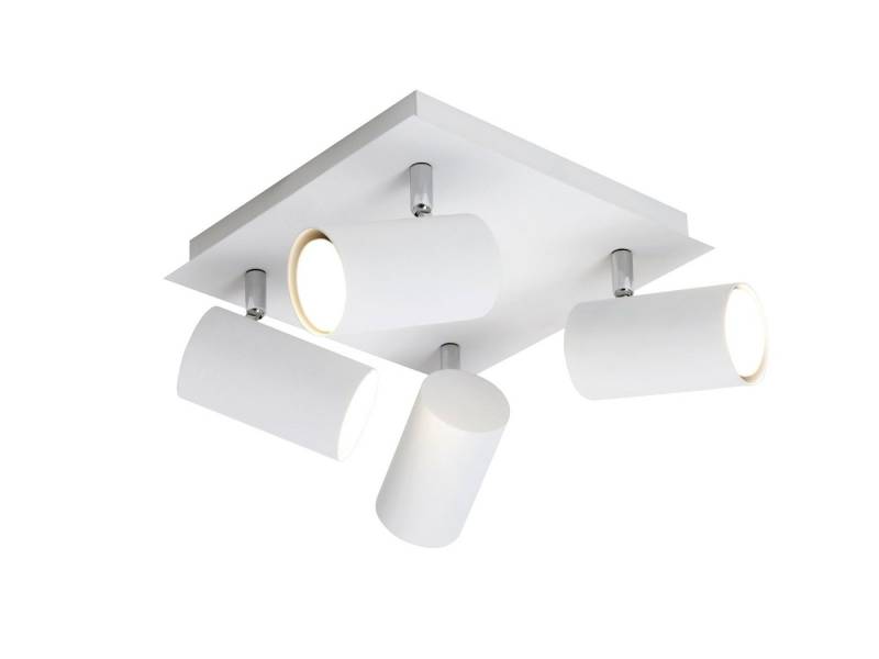 TRIO Leuchten LED Deckenstrahler, Dimmfunktion, LED wechselbar, Warmweiß, kleine Decken-lampe innen viereckig Lichtspots schwenkbar, Weiß Ø24cm von TRIO Leuchten