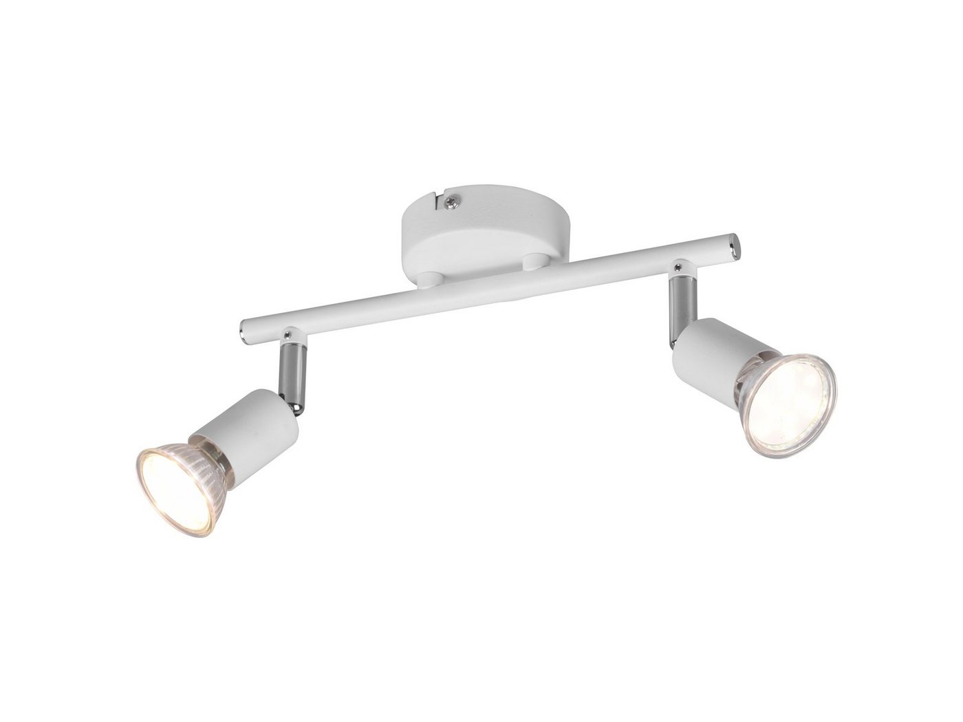 Reality Leuchten LED Deckenstrahler, LED wechselbar, warmweiß, innen Deckenleuchte 2 Spots Weiß für Treppenhaus & Ankleidezimmer 25cm von Reality Leuchten