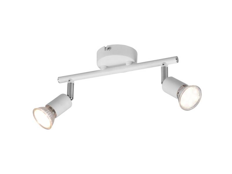 Reality Leuchten LED Deckenstrahler, LED wechselbar, warmweiß, innen Deckenleuchte 2 Spots Weiß für Treppenhaus & Ankleidezimmer 25cm von Reality Leuchten