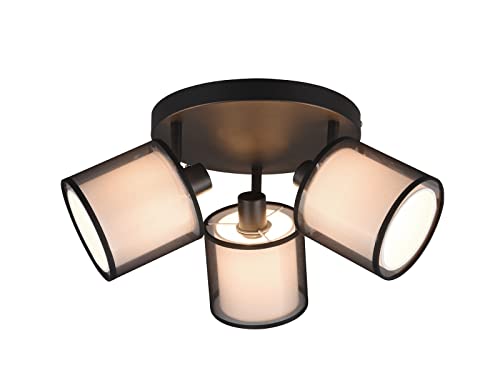 meineWunschleuchte LED Deckenstrahler 3-flammig mit doppelten Stoffschirmen in Schwarz & Weiß, Ø 49cm meineWunschleuchte LED Deckenstrahler 3-flammig mit doppelten Stoffschirmen in Schwarz & Weiß, Ø 49cm von meineWunschleuchte