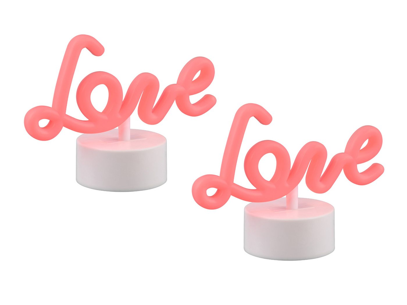Reality Leuchten LED Dekolicht, LED fest integriert, 2erSET Dekoleuchte Leuchtschriftzug Love Tischlampe ohne Kabel H: 14cm Reality Leuchten LED Dekolicht, LED fest integriert, 2erSET Dekoleuchte Leuchtschriftzug Love Tischlampe ohne Kabel H: 14cm von Reality Leuchten