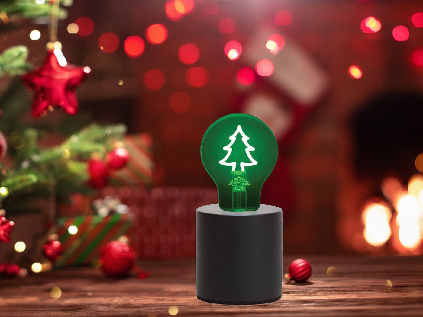 meineWunschleuchte LED Dekolicht, LED wechselbar, ausgefallene kleine Deko Tischlampe zur Weihnachtsbeleuchtung, H: 19cm von meineWunschleuchte