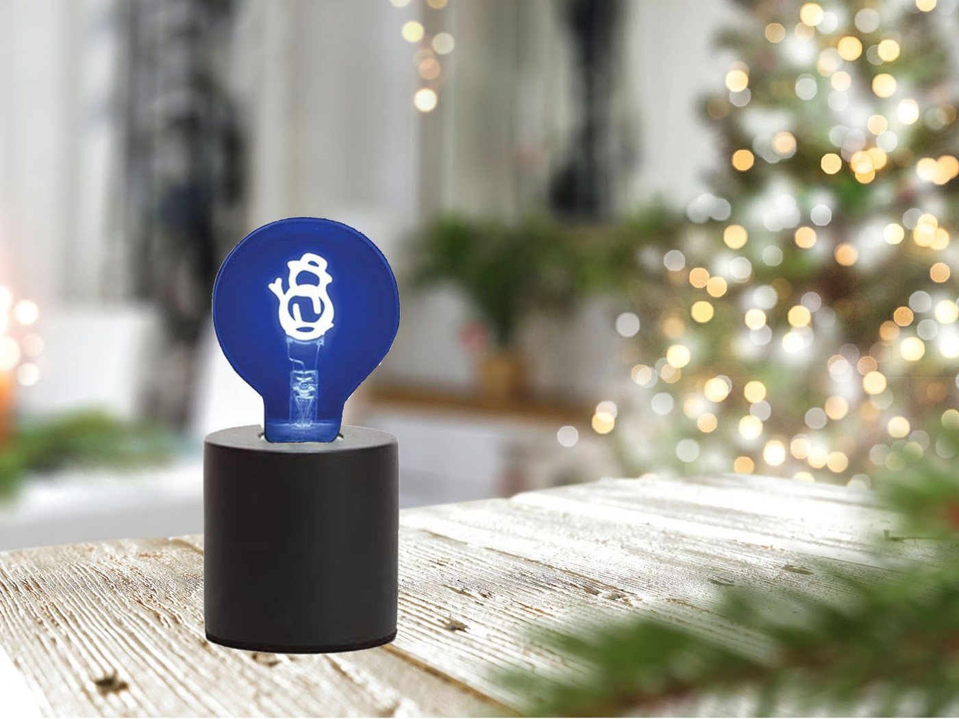 meineWunschleuchte LED Dekolicht, LED wechselbar, ausgefallene kleine Tischlampe schöne Weihnachtsbeleuchtung Höhe: 19cm von meineWunschleuchte