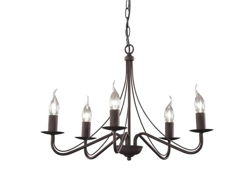 Reality Leuchten LED Kronleuchter, Dimmfunktion, LED wechselbar, Warmweiß, groß-e Pendel-leuchte Landhausstil für Treppenhaus & Esstisch Ø55cm von Reality Leuchten