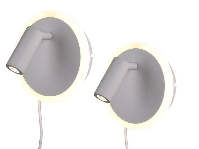 TRIO Leuchten LED Leselampe, LED fest integriert, Warmweiß, 2er Set innen mit Stecker und Schalter Leselampe Lichtspots Bett Ø15cm TRIO Leuchten LED Leselampe, LED fest integriert, Warmweiß, 2er Set innen mit Stecker und Schalter Leselampe Lichtspots Bett Ø15cm von TRIO Leuchten