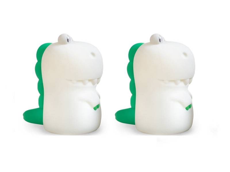 niermann LED Nachtlicht, USB-Ladefunktion, LED fest integriert, warmweiß, 2erSet Dino Lampe Stilllicht dimmbar Kinderzimmerleuchte USB aufladbar von niermann