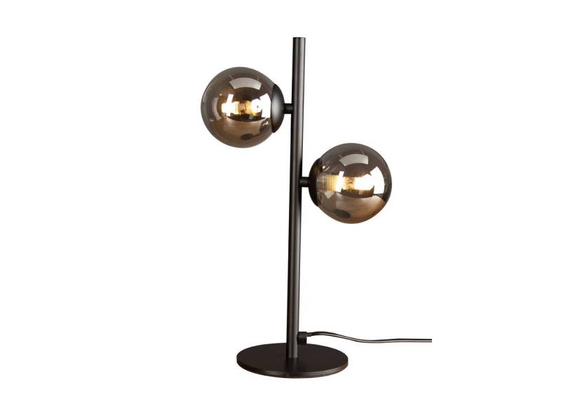ECO-LIGHT LED Nachttischlampe, Dimmfunktion, LED wechselbar, Warmweiß, große ausgefallene Designer Bauhaus Lampe dimmbar 2x Glas-kugel H 40cm von ECO-LIGHT