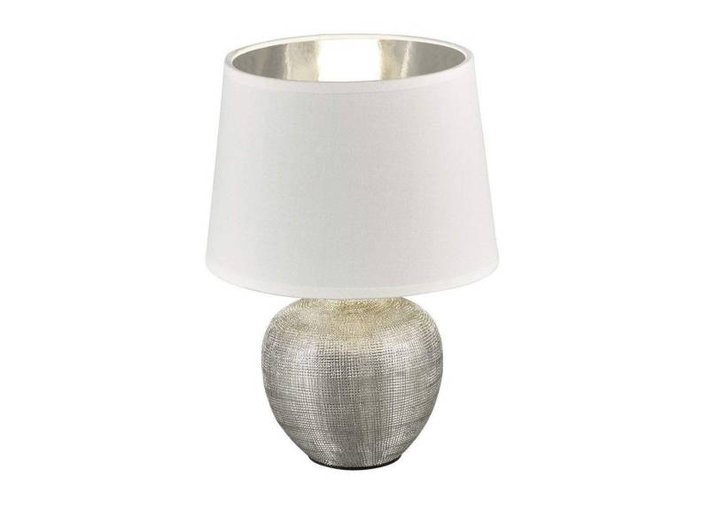 Reality Leuchten LED Nachttischlampe, Dimmfunktion, LED wechselbar, Warmweiß, kleine Designer Fensterlampe für Fensterbank Lampenschirm Stoff H 26cm von Reality Leuchten