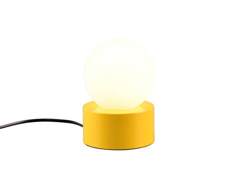 Reality Leuchten LED Nachttischlampe, Mitgeliefertes Leuchtmittel per Berührungsschalter in 3 Stufen dimmbar, LED wechselbar, warmweiß, klein-e Fenster-lampe Gelb mit Glaskugel dimmbar für Fensterbank Ø12cm von Reality Leuchten