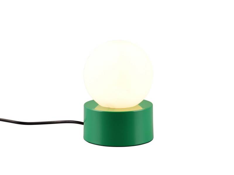 Reality Leuchten LED Nachttischlampe, Mitgeliefertes Leuchtmittel per Berührungsschalter in 3 Stufen dimmbar, LED wechselbar, warmweiß, klein-e Fenster-lampe Grün mit Glaskugel dimmbar für Fensterbank Ø12cm von Reality Leuchten