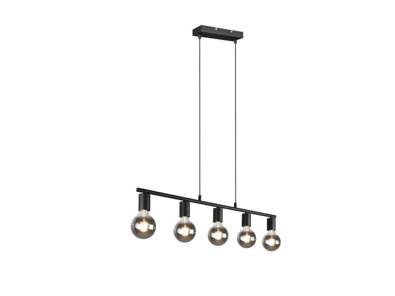 Reality Leuchten LED Pendelleuchte, Dimmfunktion, LED wechselbar, Warmweiß, Industrial Lampe über Kücheninsel hängend, mehrflammig Schwarz B: 82cm von Reality Leuchten