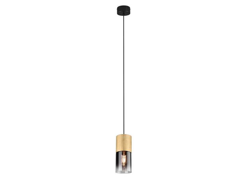 TRIO Leuchten LED Pendelleuchte, Dimmfunktion, LED wechselbar, Warmweiß, klein, Rauchglas einflammig für über-n Esstisch & Bett hängend, Ø 10cm von TRIO Leuchten
