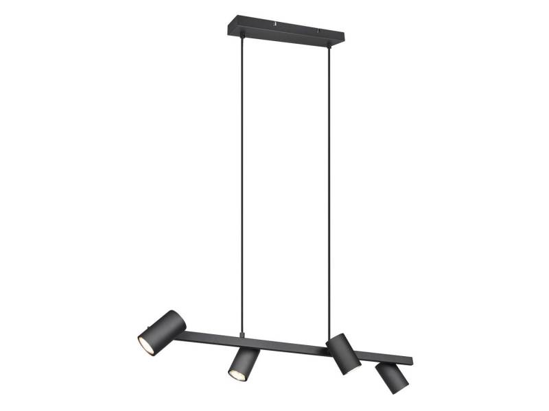 TRIO Leuchten LED Pendelleuchte, Dimmfunktion, LED wechselbar, Warmweiß, mehrflammig Esstisch-lampe modern über Kochinsel, Schwarz Breite 80cm von TRIO Leuchten