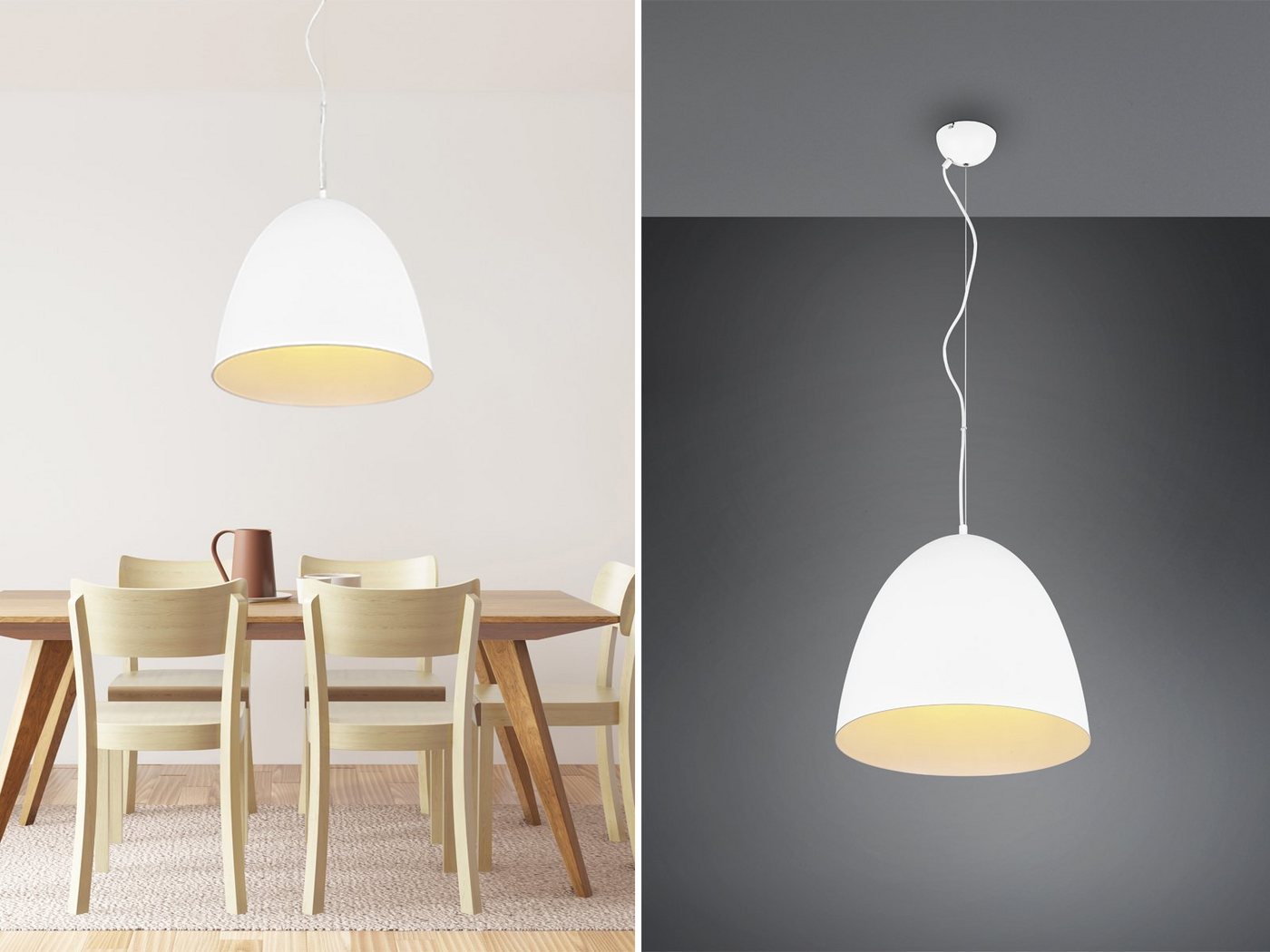 meineWunschleuchte LED Pendelleuchte, Dimmfunktion, LED wechselbar, warmweiß, Industrial Lampe über-n Esstisch einflammig Kochinsel hängend, Ø 40cm von meineWunschleuchte