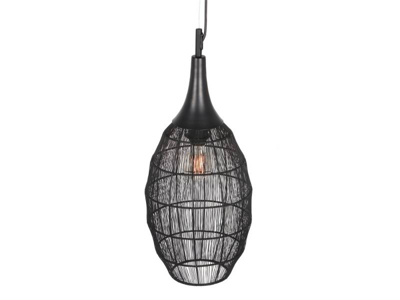 TRIO Leuchten LED Pendelleuchte, Dimmfunktion, LED wechselbar, warmweiß, klein-e Lampenschirm Drahtgeflecht Oval hängend über Couchtisch, Ø26cm von TRIO Leuchten