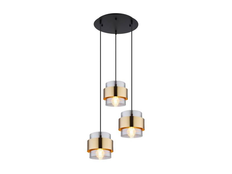 GLOBO LIGHTING LED Pendelleuchte, Leuchtmittel stufenweise über Wandschalter dimmbar, LED wechselbar, warmweiß, Designer-lampen hängend über-n Esstisch & Treppenhaus Rauchglas, Ø45cm von GLOBO LIGHTING