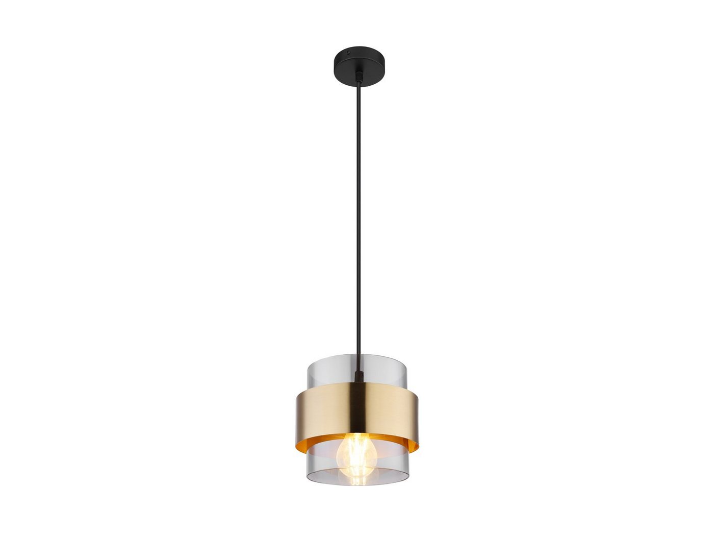 GLOBO LIGHTING LED Pendelleuchte, Dimmfunktion, LED wechselbar, warmweiß, Rauchglas Schwarz Gold-en für über Esstisch & Kochinsel hängend Ø 18cm GLOBO LIGHTING LED Pendelleuchte, Dimmfunktion, LED wechselbar, warmweiß, Rauchglas Schwarz Gold-en für über Esstisch & Kochinsel hängend Ø 18cm von GLOBO LIGHTING
